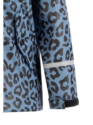 Schmuddelwedda Mädchen Regenjacke in Blau Grau Schwarz Leo