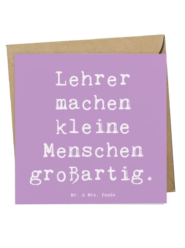 Mr. & Mrs. Panda Klappkarte Spruch Lehrer Großartig mit Spruch in Lavendeltraum