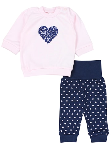 TupTam Baby Mädchen Langarmshirt Babyhose Outfit 2teilig in rosa/blau