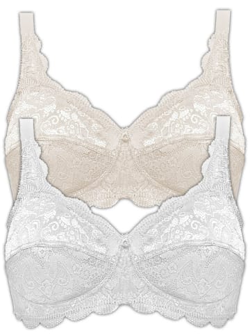 SUSA 2er Pack BH ohne Bügel Latina in Champagner Weiss