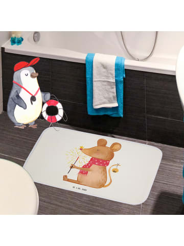 Mr. & Mrs. Panda Badematte Maus Weihnachten ohne Spruch in Weiß