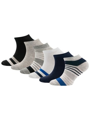 ewers 6er-Set Socken 6er Pack Sneaker Ringel in blau-schwarz