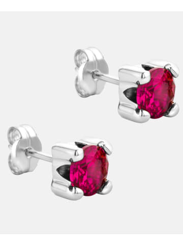 Diamant L'éternel Ohrringe aus 375 Weißgold mit Rubin