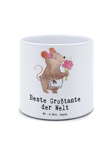 Mr. & Mrs. Panda Pflanztopf Maus Beste Großtante der Welt mit Sp... in Weiß