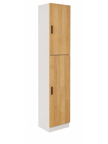 VCM Mehrzweckschrank Büro Wohnzimmer Dilos 183 x 38 cm in Weiß / Honig-Eiche