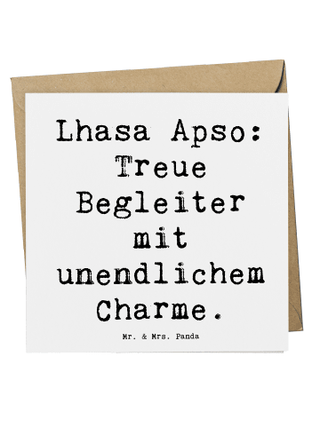 Mr. & Mrs. Panda Deluxe Karte Spruch Lhasa Apso Treue Begleiter ... in Weiß