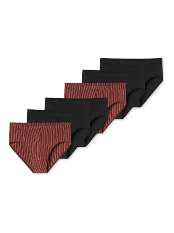 Schiesser Mini Slip / Unterhose 95/5 Essentials - Cotton in Schwarz / rot
