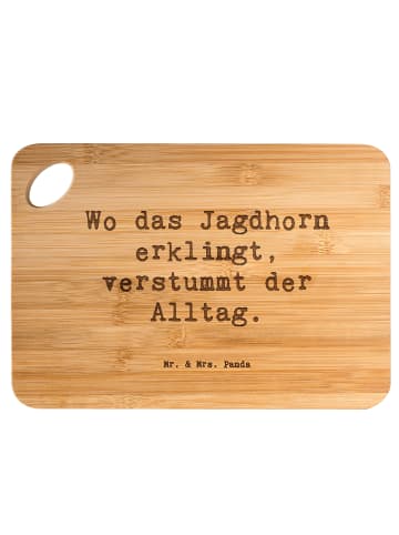 Mr. & Mrs. Panda Schneidebrett Spruch Jagdhorn Melodie mit Spruch in Braun