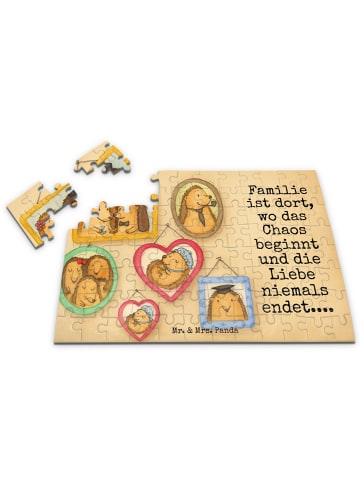 Mr. & Mrs. Panda Puzzle Igel Familie Design mit Spruch in Weiß