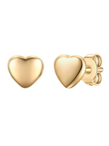 Lulu & Jane Ohrstecker Herz aus Messing in gelbgold
