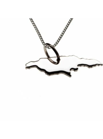 Schmuckador 50cm Halskette + Jamaika Anhänger in massiv 925 Silber in silber