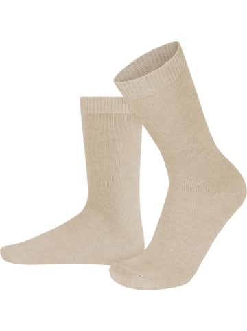 normani 3 Socken aus Cashmere und Merinowolle mit Komfortbund in Beige