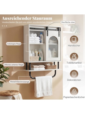 COSTWAY Badezimmerschrank hängend in Weiß