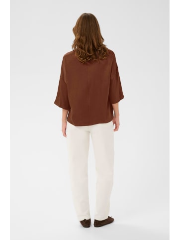 Soaked in Luxury Kurzarm-Bluse SLMirabella Lockere Passform in Cappuccino