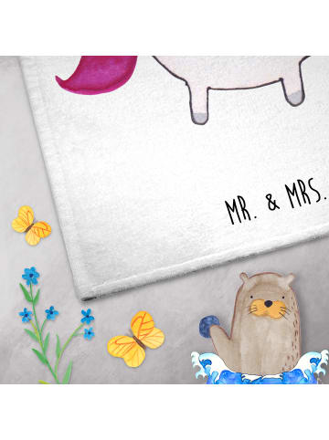 Mr. & Mrs. Panda Gästehandtuch Einhorn Künstler ohne Spruch in Weiß
