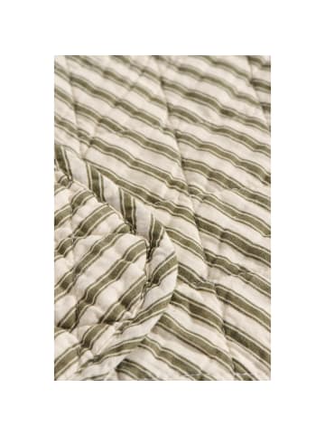 IB Laursen Quilt aus Baumwolle mit Streifen in oliv