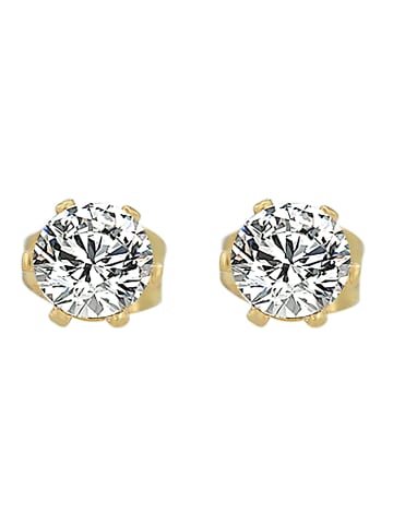 Adeliás Damen Ohrringe – Ohrstecker aus Edelstahl mit Zirkonia in gold