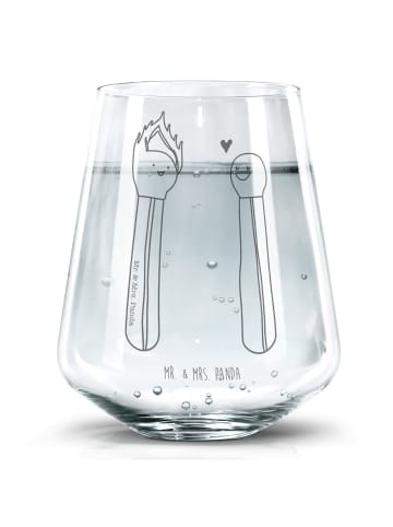 Mr. & Mrs. Panda Trinkglas Streichhölzer ohne Spruch in Transparent