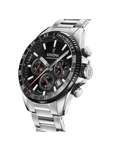 Festina Herrenuhr Chronograph Stahl/Schwarz