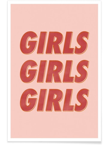 Juniqe Poster "Girls Red" in Orange & Rot