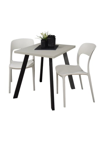 58 aufm Kessel BISTROTISCH Eirene 70x70x75 schwarz matt/kreidegrau matt lack