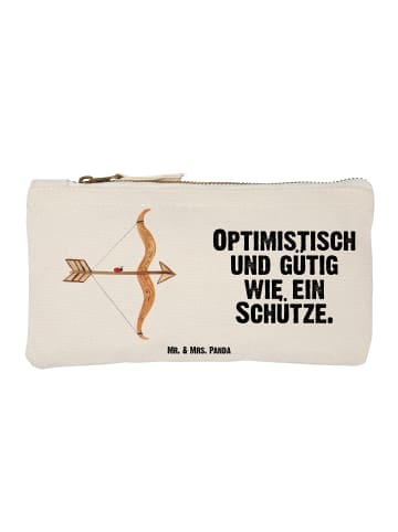 Mr. & Mrs. Panda Schminktasche Sternzeichen Schütze mit Spruch in Weiß