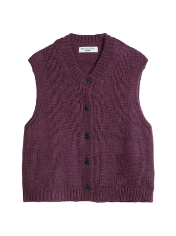 Marc O'Polo DENIM Ärmelloser Cardigan cropped in Dark Red Melange