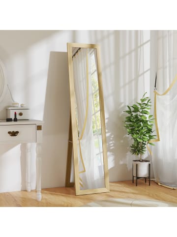 HOMCOM Ganzkörperspiegel-37L x 3,8B x 157H cm-Eiche