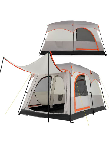 COSTWAY Campingzelt für 4-6 Personen in Grau