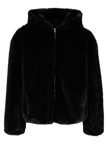 Urban Classics Urban Classics Full Zip Faux Fur Hoodie in black