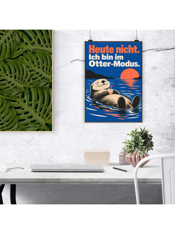 Deko Bild Otter humorvoll Design mit Spruch in Weiß