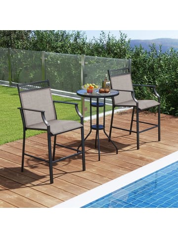COSTWAY 2er Set Gartenstühle in Braun