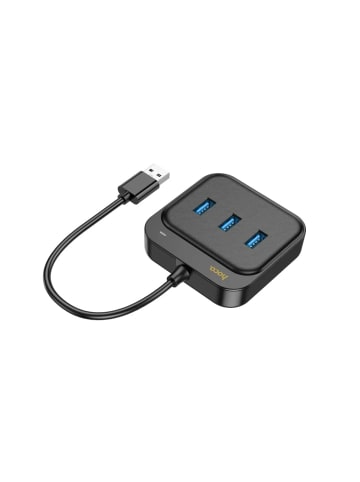 HOCO HOCO HUB Adapter 4in1 USB auf USB3.0*3+RJ45 Gigabit Ethernet in Schwarz