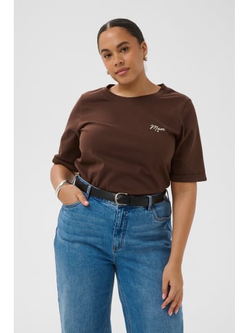 KAFFE curve T-Shirt kurzarm KCmama Regular fit in Coffee Bean/Turtledove Emb.