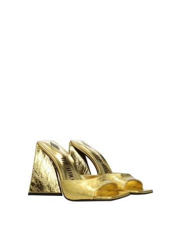 Gold Leder Plateau Sandalen