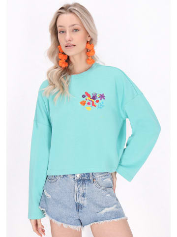IZIA Women Sweatshirt in turquoise