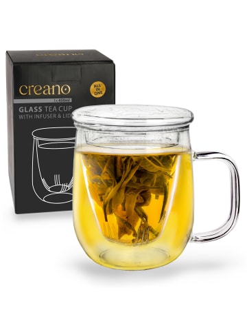 Creano Teeglas "all-in-one" mit Glasfilter - 450ml Glas Typ: B