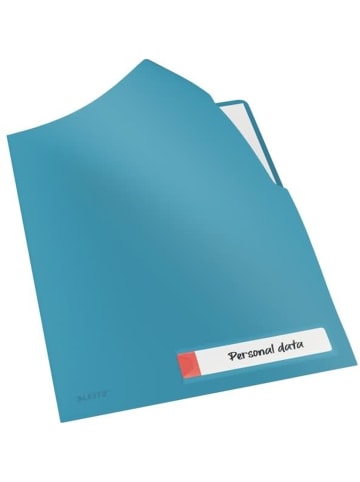 Leitz Sichthülle Cosy A4 PP mit Beschriftungsfenster genarbt Packung mit 3 Stück blau