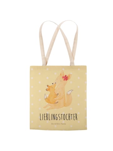 Mr. & Mrs. Panda Tote Bag Fuchs Mama mit Spruch in Gelb Pastell