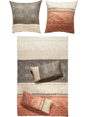 Erwin Müller Mako-Satin Bettwäsche in rot-beige