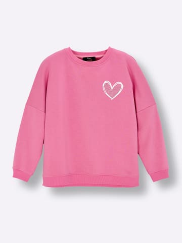 sheego Sweatshirt in altrosa-ecru-bedruckt