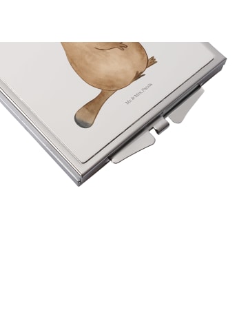 Mr. & Mrs. Panda Kosmetikspiegel Schnabeltier Mut ohne Spruch in Weiß