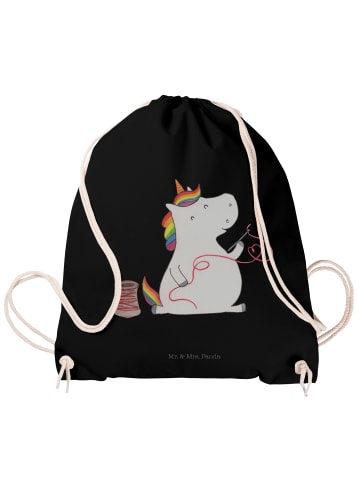 Mr. & Mrs. Panda Jutebeutel Einhorn Näherin ohne Spruch in Schwarz