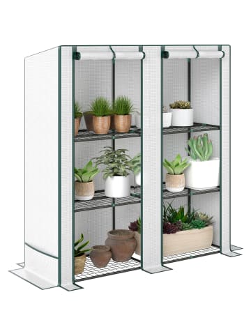 Outsunny Gewächshaus in Weiß 144L x 48B x 152H cm