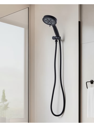 Beliani Wannenarmaturen ICHMA in Schwarz - (W) 12 x (H) 26 x (L) 7 cm