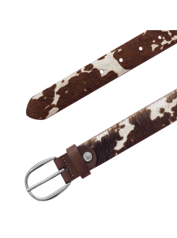 Vanzetti Gürtel Leder in dunkelbraun-offwhite