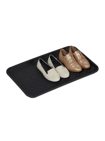 relaxdays 4x Schuhabtropfschale in Schwarz