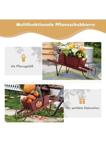 COSTWAY Blumenwagen mit 9 Zubehör in Rot