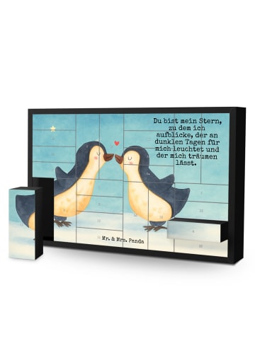 Mr. & Mrs. Panda Adventskalender Pinguin Liebe Design mit Spruch in Weiß