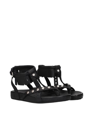 Isabel Marant Schwarz Leder Flach Sandalen